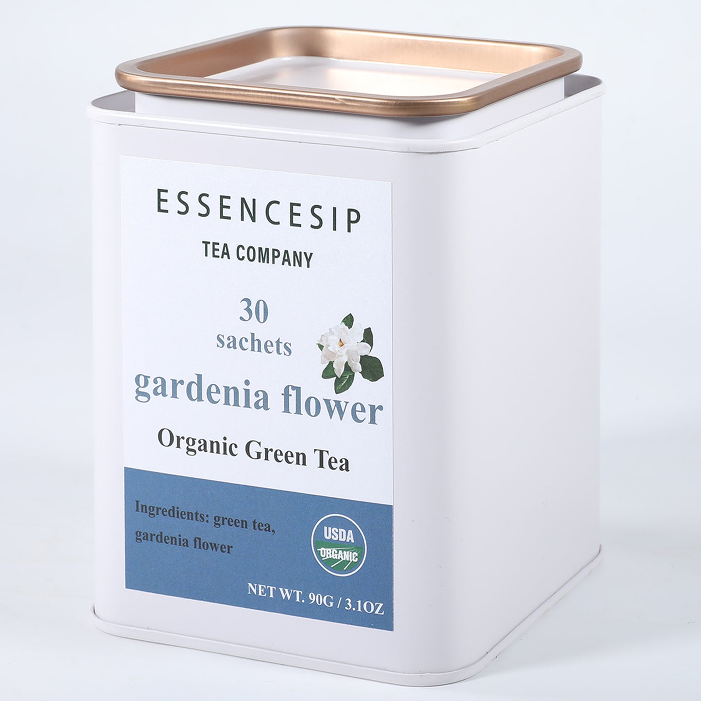 ESSENCESIP Organic Gardenia Green Tea Bags | Gardenia Flower Aroma | 30 Sachets